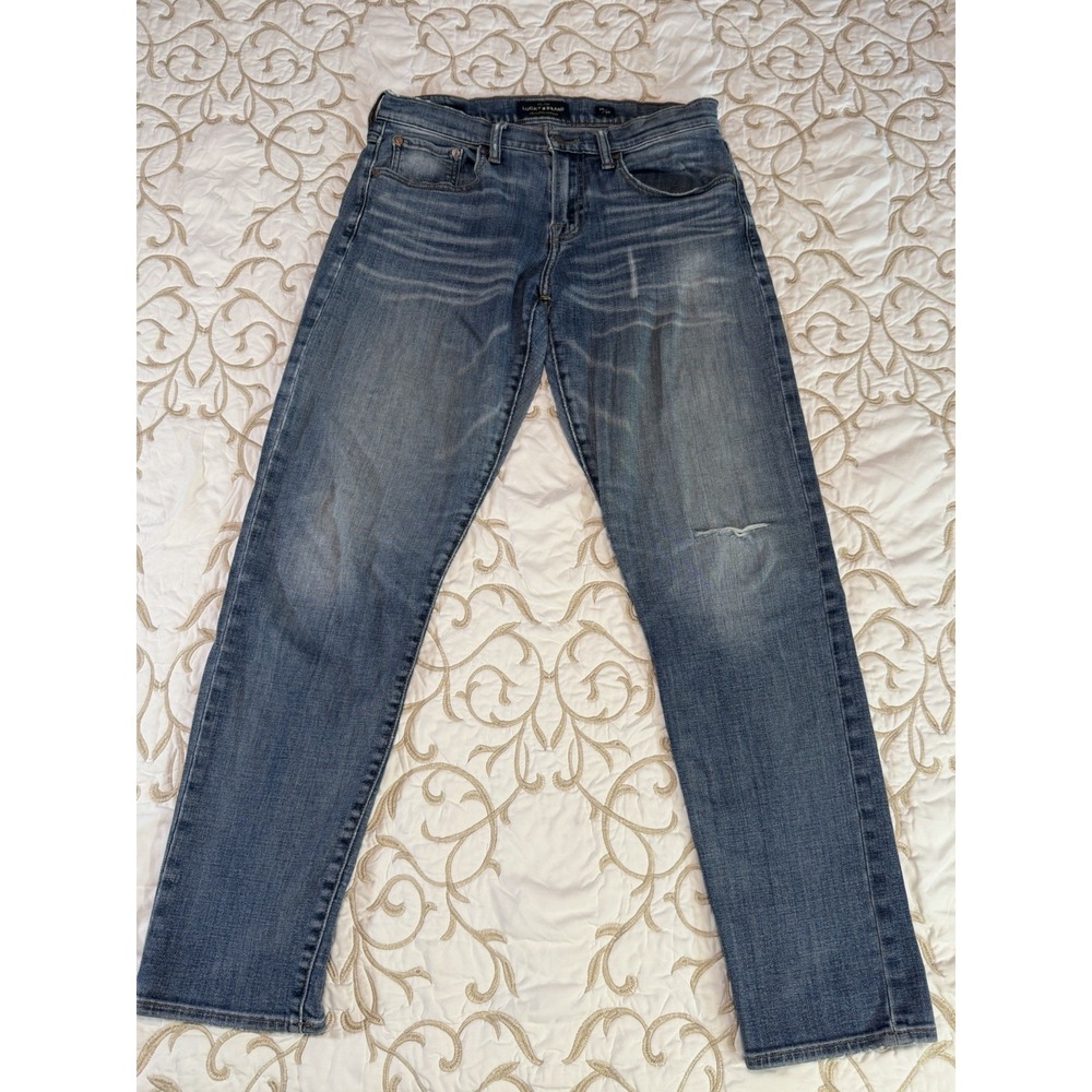 Lucky Brand Men's 30x30 Skinny Jeans Light Wash Distressed Stretch Denim Blue